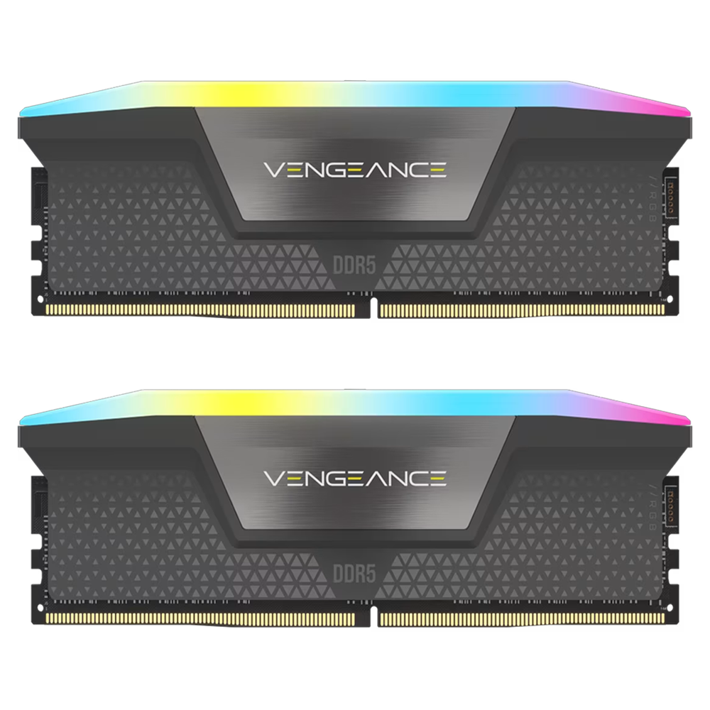 CORSAIR 96GB (2x48GB) Vengeance RGB 6000MHz CL30 DDR5 EXPO/XMP Dual Kit Ram görsel 1