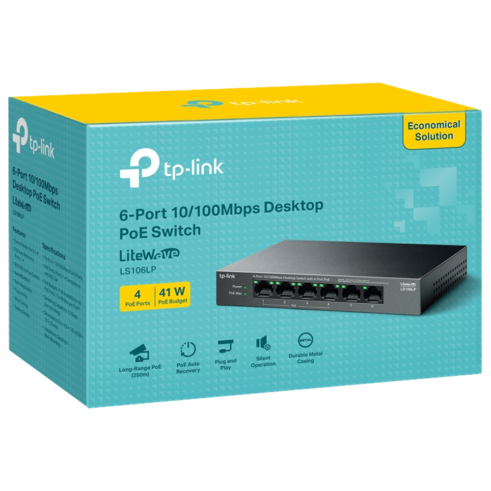 TP-LINK LS106LP 6 Port 10/100 Mbps Poe Masaüstü Switch