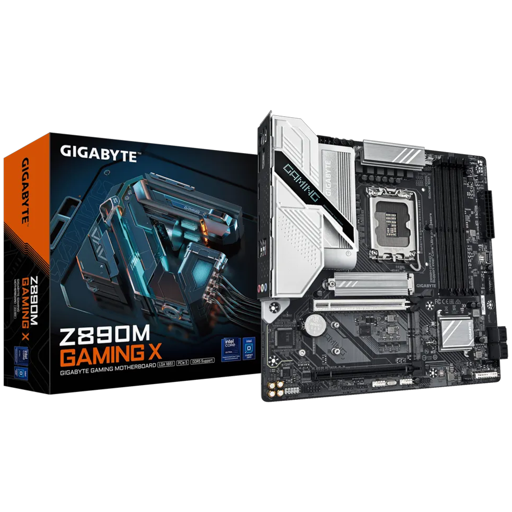 GIGABYTE Z890M GAMING X 9066MHz OC DDR5 Soket 1851 M.2 HDMI DP mATX Anakart görsel 1