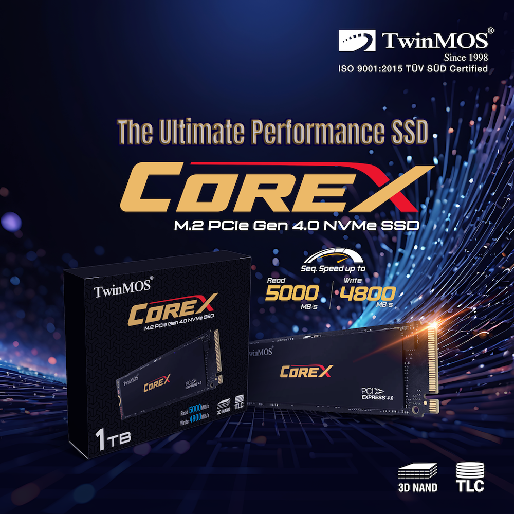 TwinMOS CoreX 1TB NVMe Gen4 M.2 SSD 5000MB Okuma / 4800MB Yazma