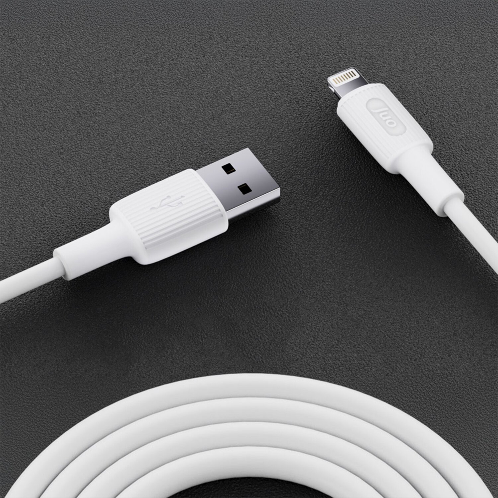 Juo 12W 2.4A USB-A Lightning İphone İpad Örgülü Beyaz Data Ve Hızlı Şarj Kablosu 1 Metre