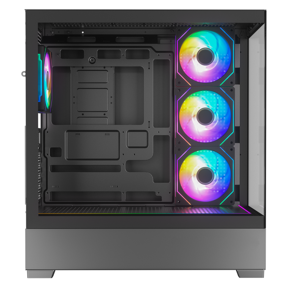 GameBooster NYVRA PRIME 750W 80+ Bronze ATX3.1 Gen5.1 SeaView ARGB E-ATX Mid Tower Siyah Kasa