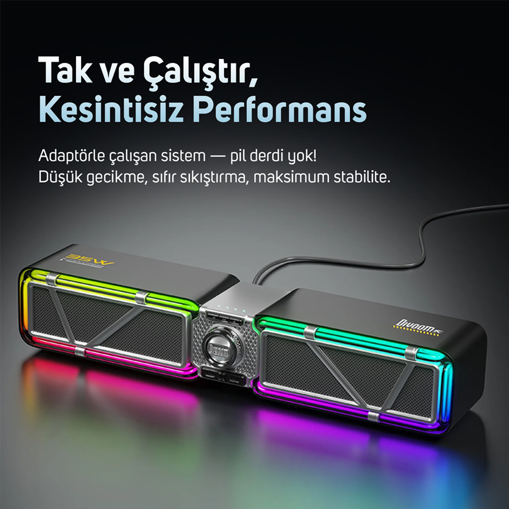 Divoom D-base 30W Masaüstü Bluetooth Pembe Gaming Hoparlör