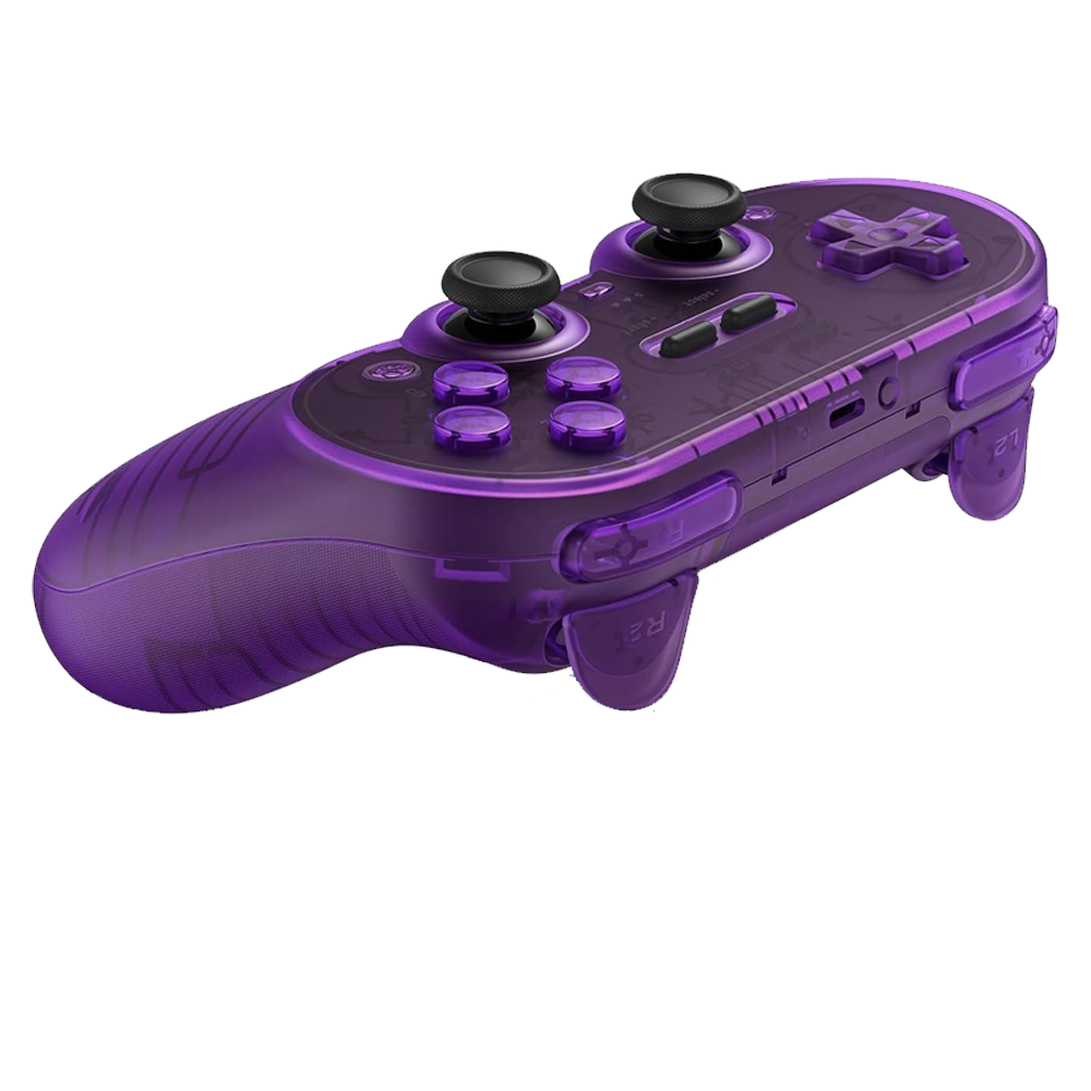 8BitDo Pro 2 Hall Efect Kablosuz Transparan Mor Gamepad