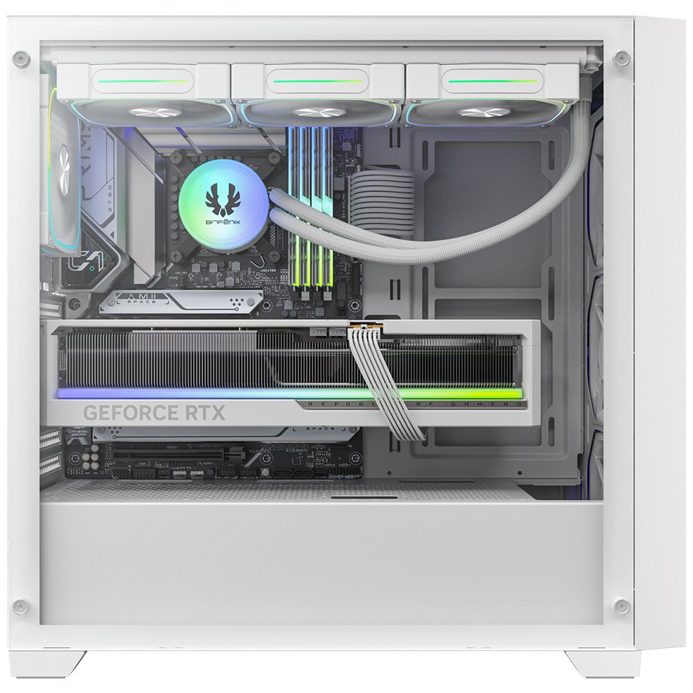 BitFenix IT200 750W 80+ Bronze ATX 3.1 Tempered Glass FRGB Beyaz ATX Mid Tower Kasa