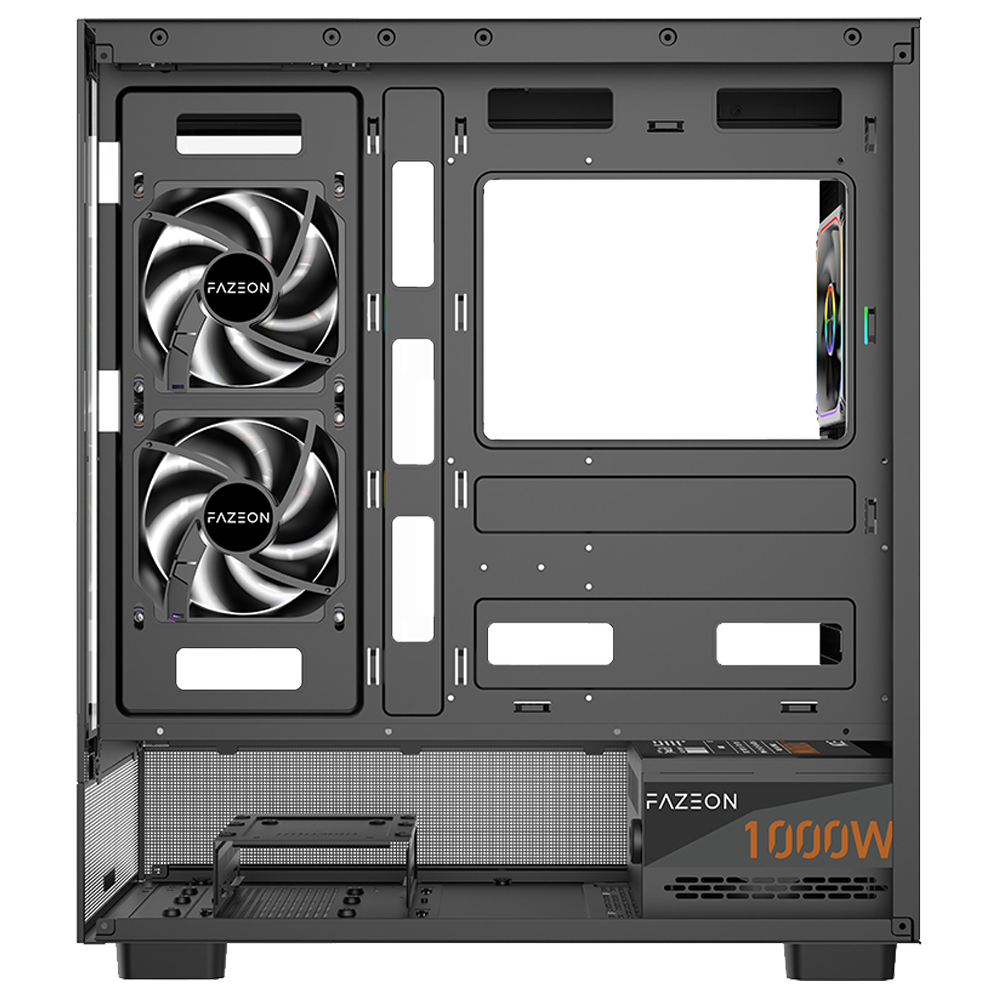 FAZEON F17 1000W 80+ Bronze PCIe Gen5.1 Tempered Glass Mesh ARGB USB 3.0 Siyah ATX Bilgisayar Kasası