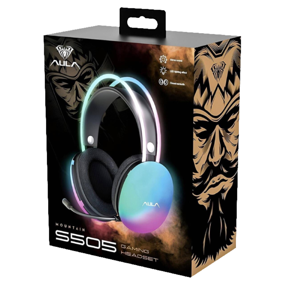 Aula S505 RGB Kablolu Siyah Gaming Kulaklık