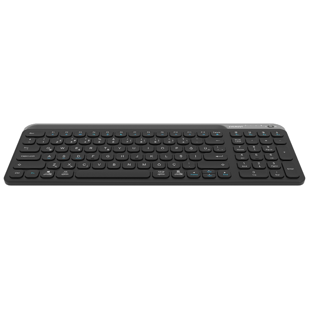 Everest KB-BT90 Siyah/Gri Kablosuz Klavye
