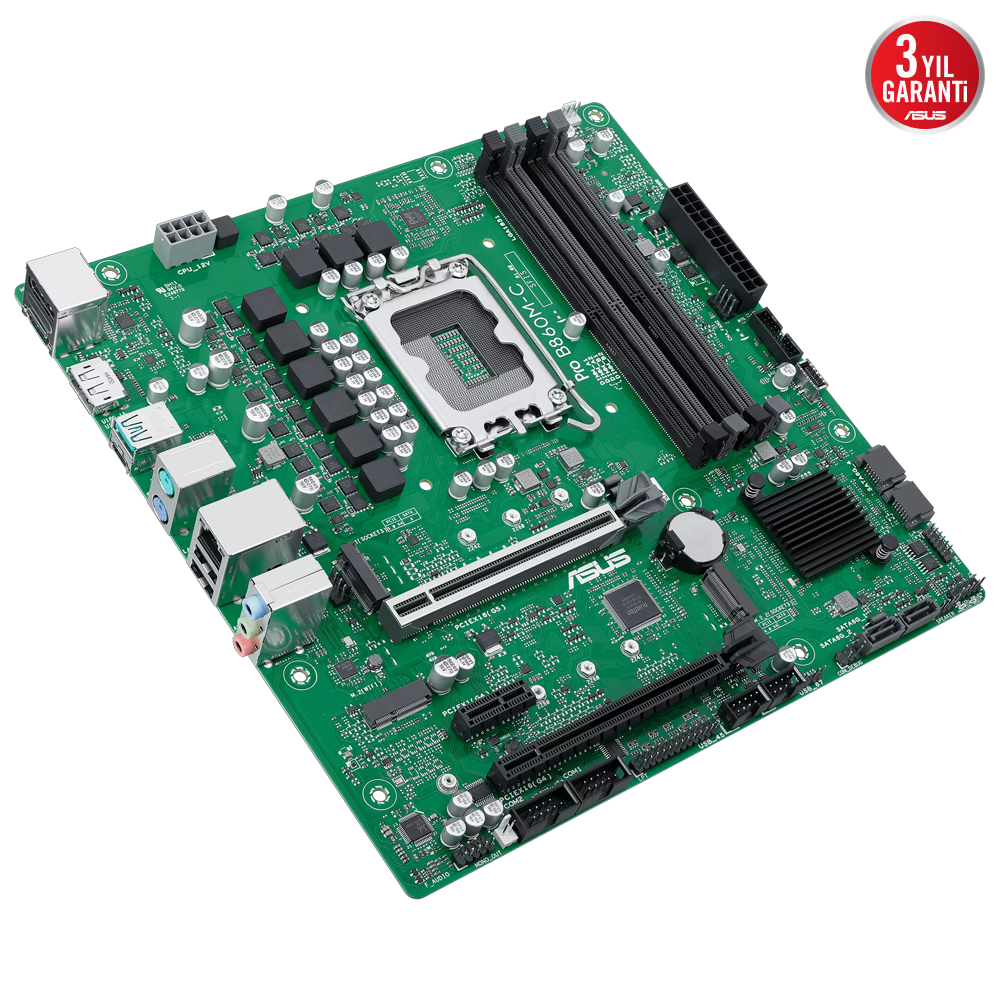 ASUS PRO B860M-C CSM 8666MHz(OC) DDR5 Soket 1851 M.2 HDMI DP mATX Anakart