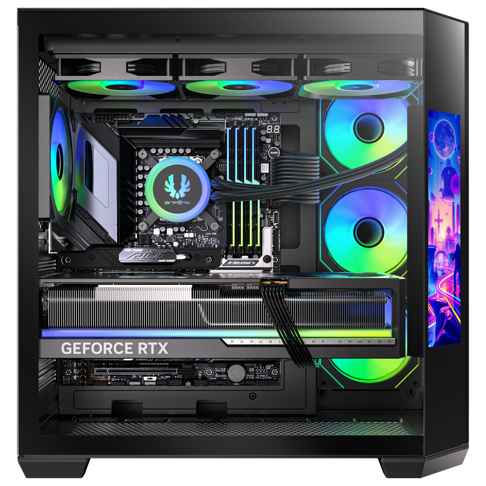 BitFenix Digital T10 EF 850W 80+ Bronze 8.8" Ekranlı Tempered Glass ARGB USB 3.1 ATX Mid Tower Siyah Kasa