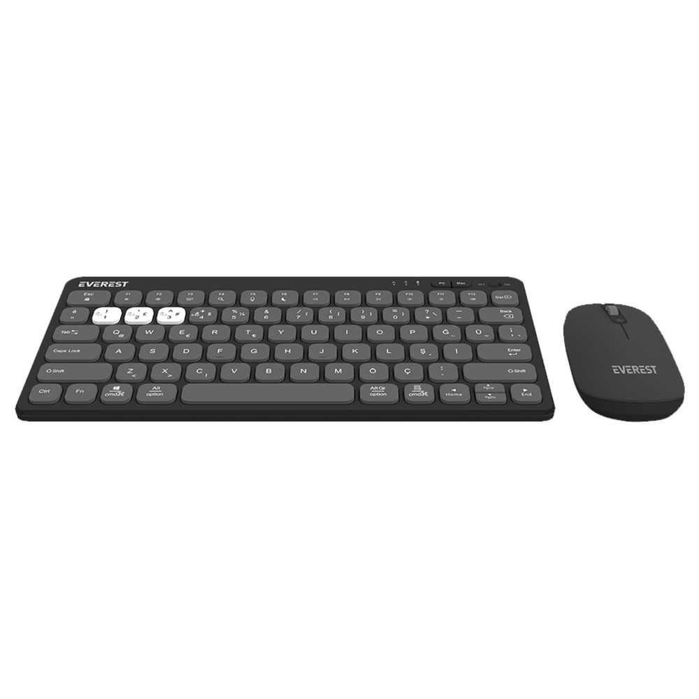 Everest KM-BT903 LUMI Gri Kablosuz Klavye Mouse Set