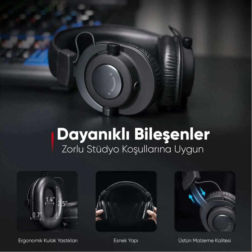 Fifine H8 Profesyonel Beyaz Stüdyo Referans Kulaklığı