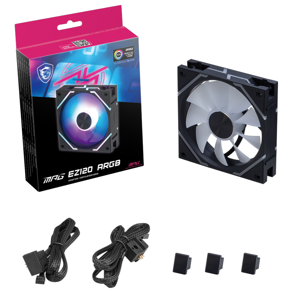 MSI MPG EZ120 ARGB 120mm PWM Siyah Kasa Fanı
