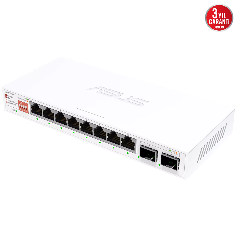 ASUS QG-U1080 10Port 10/100/1000/10000 Mbps Yönetilemez Switch