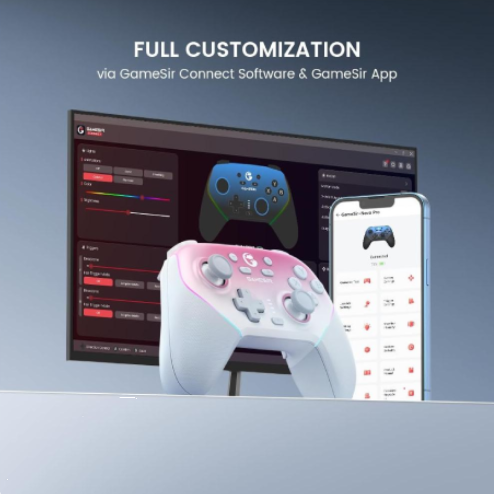 Gamesir Super Nova Hall Efect RGB Kablosuz Pembe Gamepad