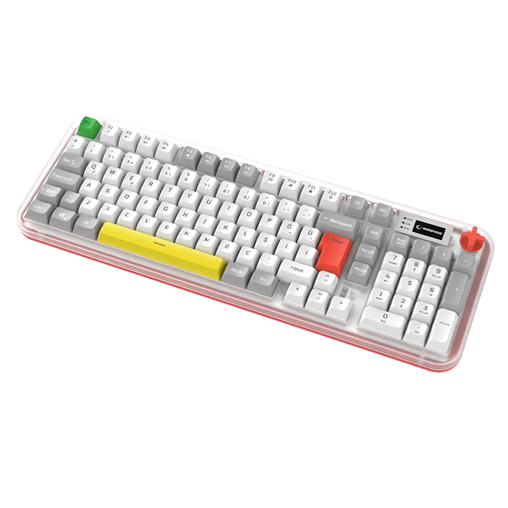 Rampage REFLECT 99 Membrane RGB Beyaz/Gri Türkçe Kablolu Gaming Klavye
