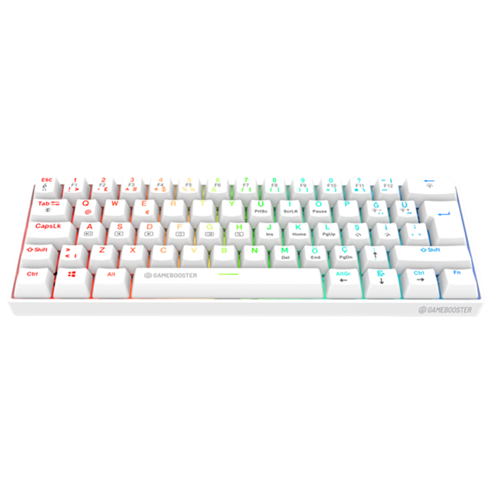 GameBooster Syma Blue Switch RGB Beyaz Mekanik Kablolu Gaming Klavye