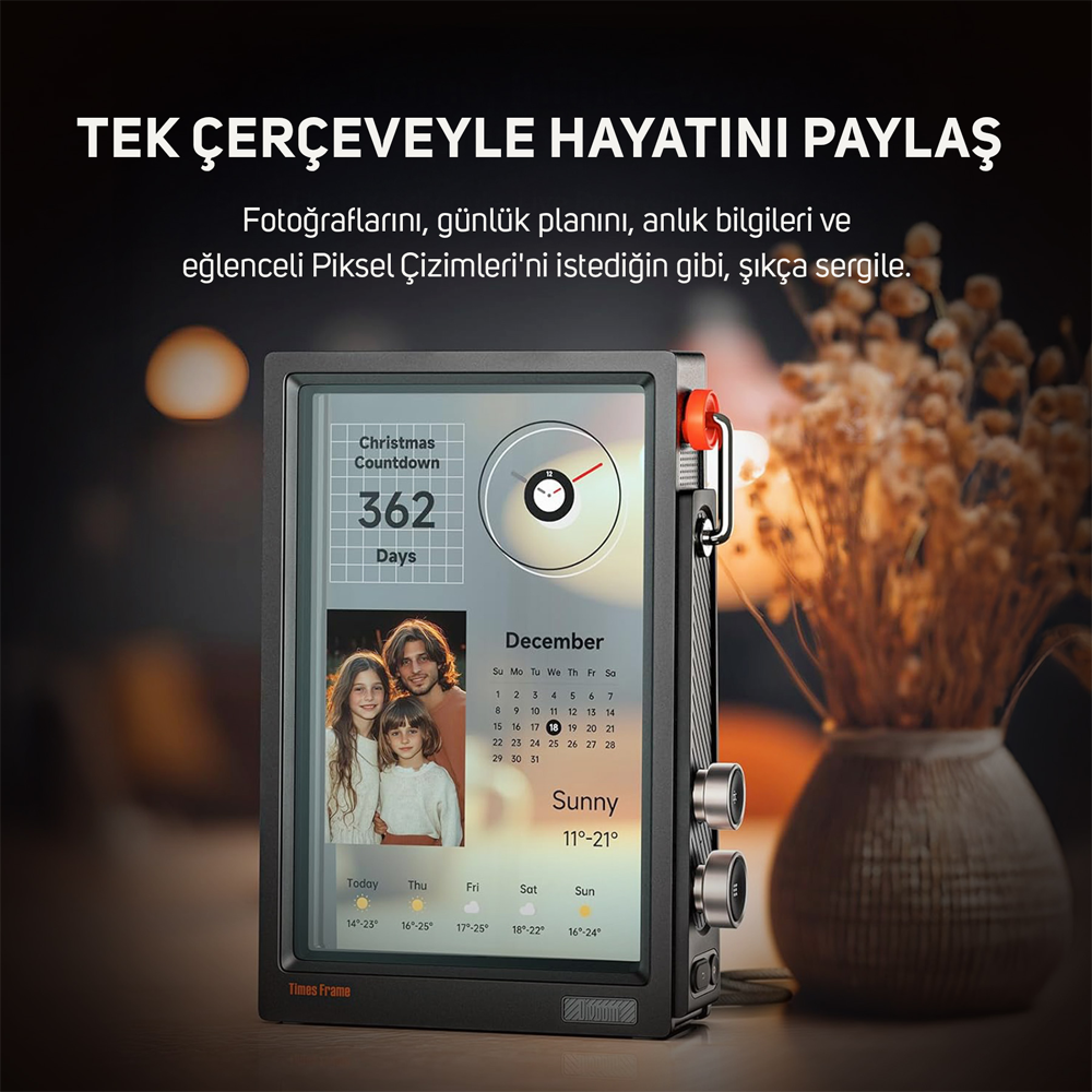  Divoom Times Frame 10.1" 64GB Akıllı Kişiselleştirilebilir RGB LED IPS Siyah Dijital Çerçeve