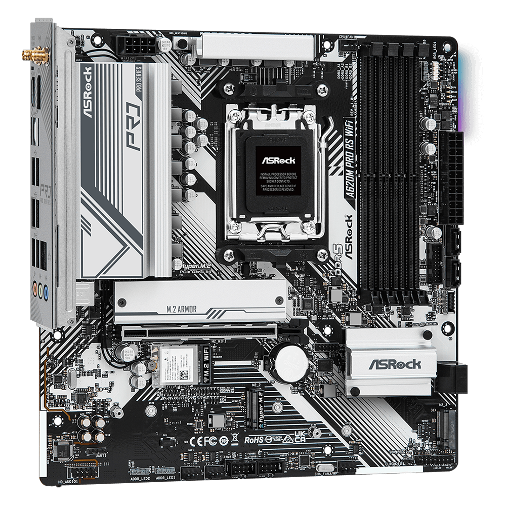 ASROCK A620M Pro RS WIFI 7200MHz DDR5 Soket AM5 M.2 USB 3.2 HDMI