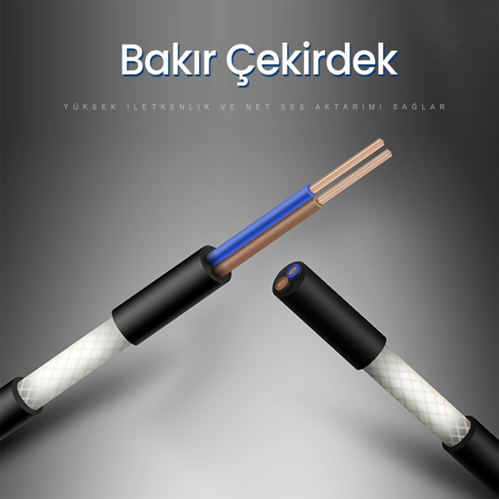 VegGieg 3.5mm AUX RCA Ses Kablosu 10 Metre