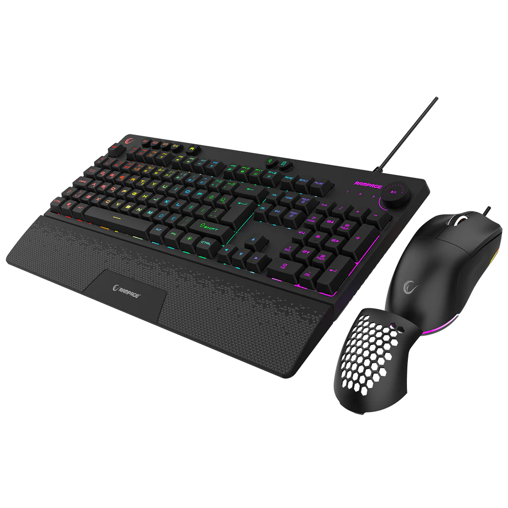 Rampage ECLIPSE RGB Türkçe Siyah Klavye Mouse Set