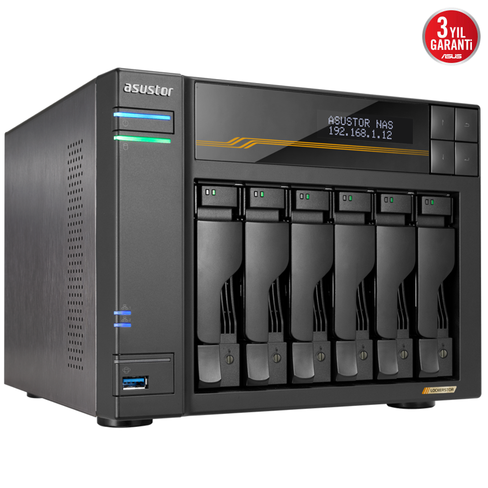 ASUSTOR LOCKERSTOR 6 Gen3 6 Yuvalı Desteği NAS Depolama Genişletici