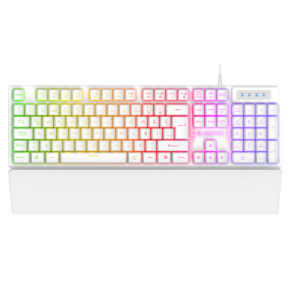 Rampage KB-RX77 RUNNER Rainbow Beyaz Gaming Klavye