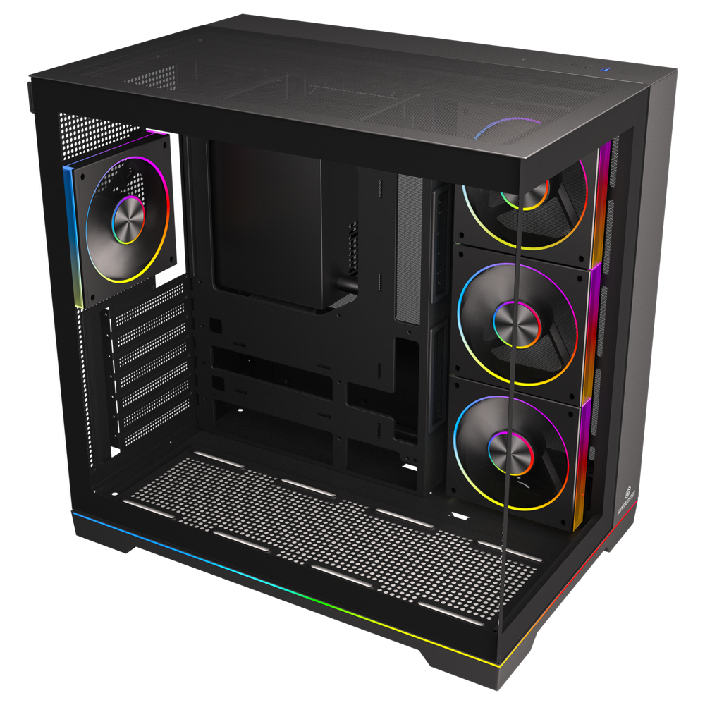 GameBooster NYVRA SYNC X 850W 80+ Bronze ATX3.1 Gen5.1 SeaView ARGB ATX Mid Tower Siyah Kasa