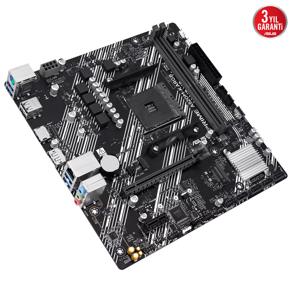 ASUS PRIME A520M-K ARGB 5100MHz(OC) DDR4 Soket AM4 M.2 HDMI DP mATX Anakart