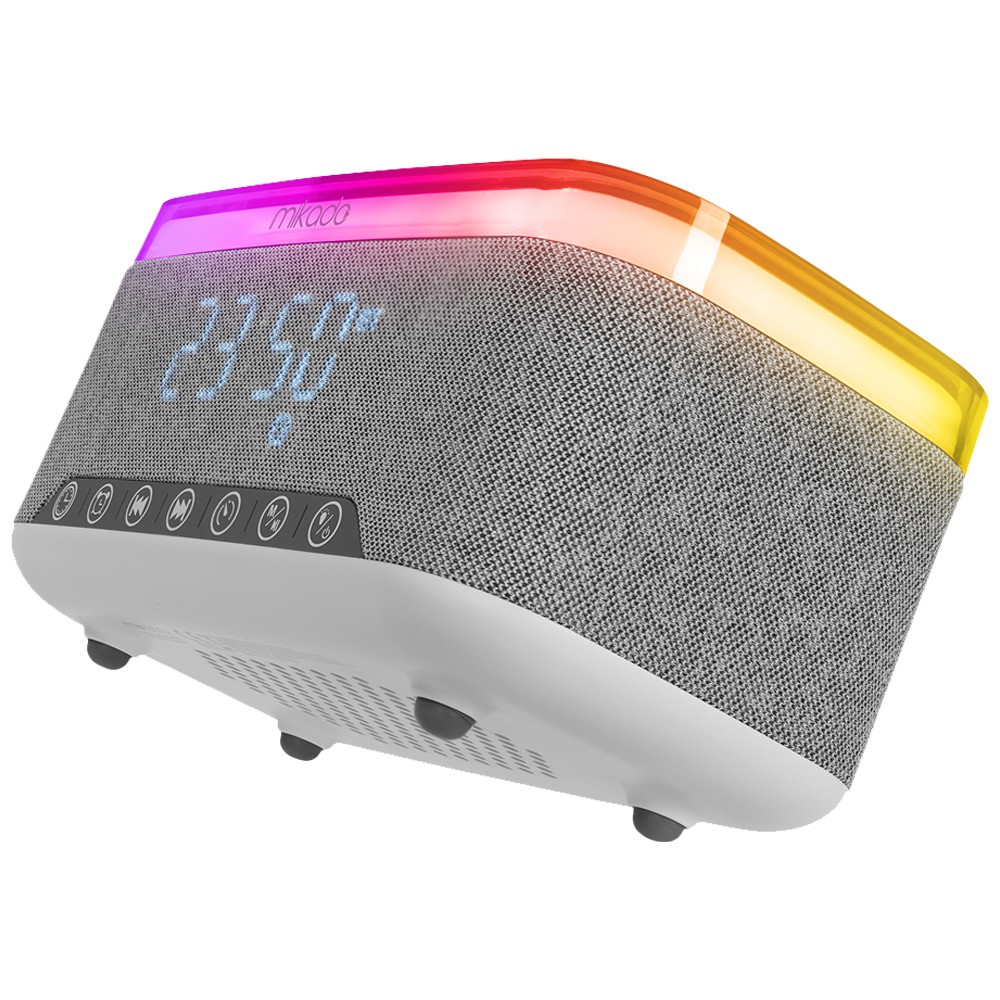 MIKADO MD-W8 10W 1200mAh RGB Gri Bluetooth Kablosuz Şarj Alarmlı Saat Speaker Hoparlör