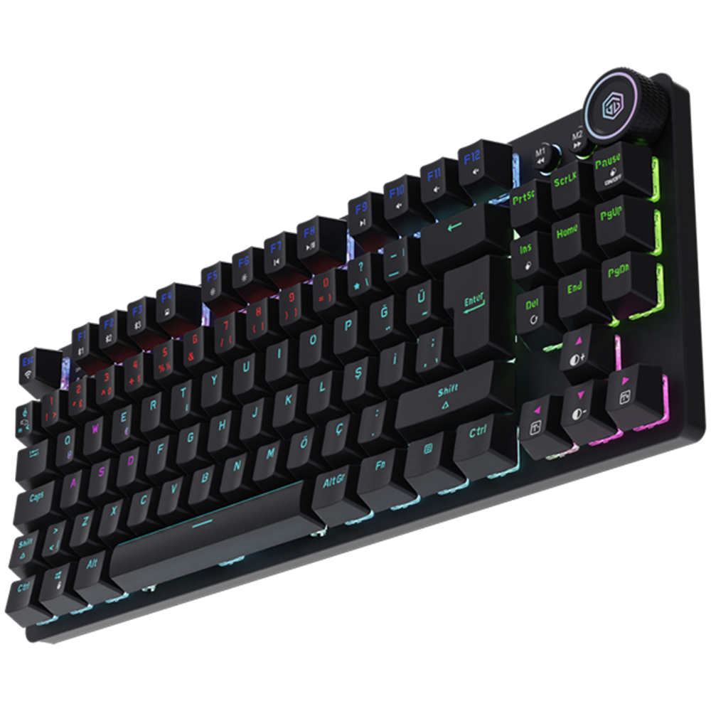 GameBooster Ryba Red Switch RGB Siyah Mekanik Kablosuz Gaming Klavye