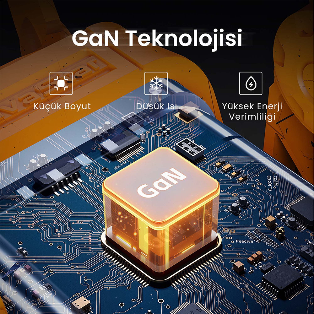GravaStar Alpha65 Robot Figürlü 65W Sarı Hızlı Şarj Adaptörü