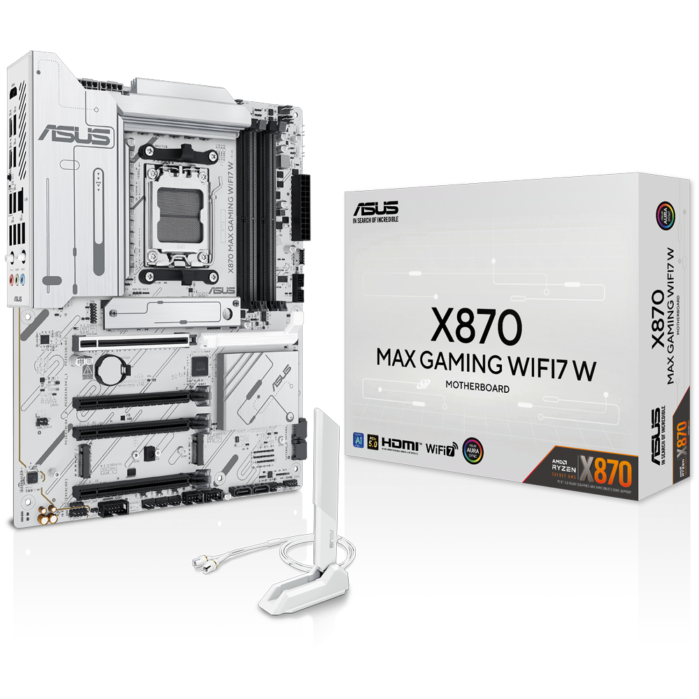 ASUS X870 MAX GAMING WIFI7 W 8000MHz DDR5 Soket AM5 M.2 HDMI DP ATX Anakart