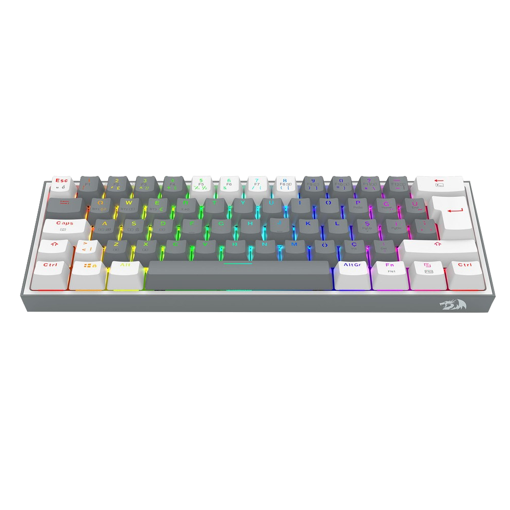 Redragon K616 Fizz Pro Red Switch Kablosuz Gri Beyaz Gaming Klavye
