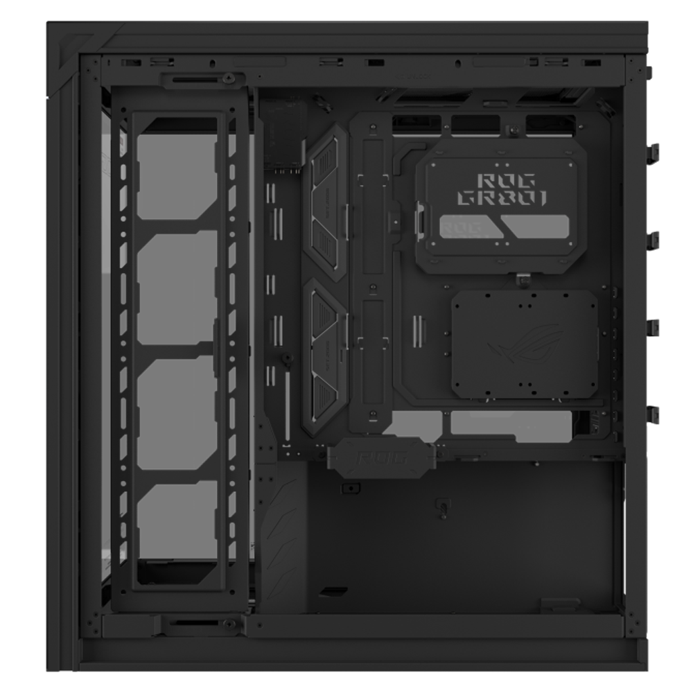 ASUS ROG CRONOX GR801 Curve Tempered Glass USB 3.2 ARGB LCD Ekranlı Siyah ATX Mid Tower Kasa