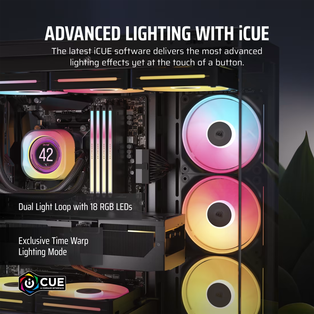 CORSAIR iCUE LINK LX120-R RGB Reverse 120mm PWM Üçlü Siyah Kasa Fanı