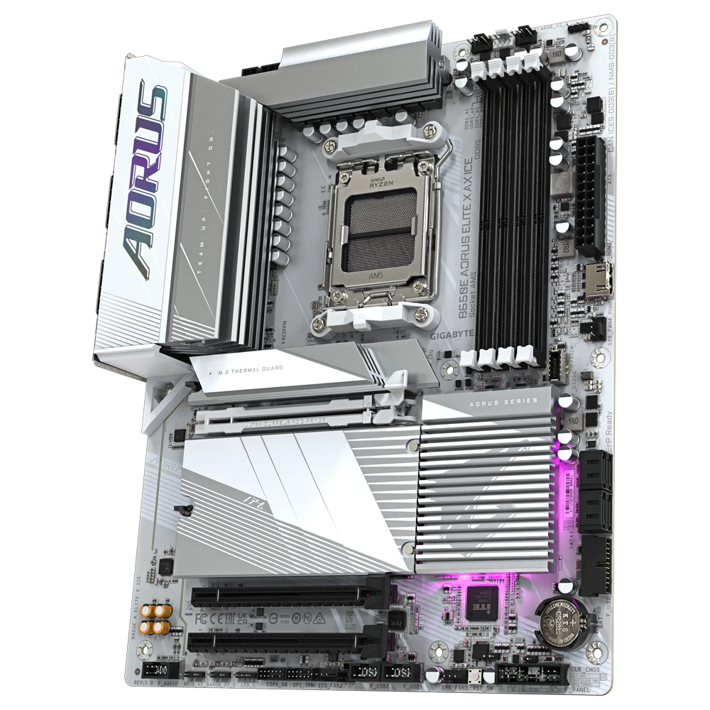 GIGABYTE B650E AORUS ELITE X AX ICE 8000MHz(OC)DDR5 Soket AM5 M.2