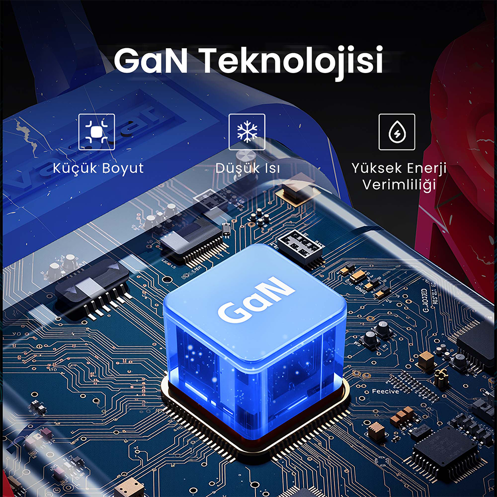 GravaStar Alpha65 Robot Figürlü 65W Blaze Blue Hızlı Şarj Adaptörü
