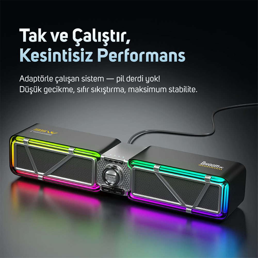 Divoom D-base 30W Masaüstü Bluetooth Siyah Gaming Hoparlör