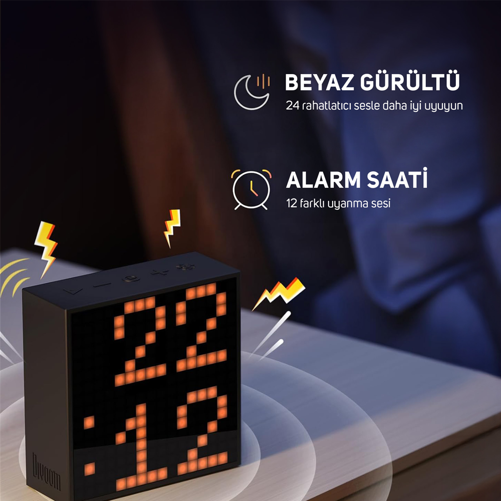 Divoom Timebox Evo Pixel Art Smart Siyah Bluetooth Hoparlör | ITOPYA