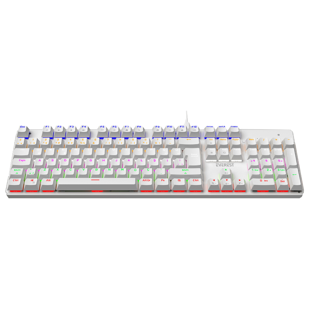 Everest KB-MK1 Lumos Red Switch RGB Beyaz Kablolu Gaming Klavye 