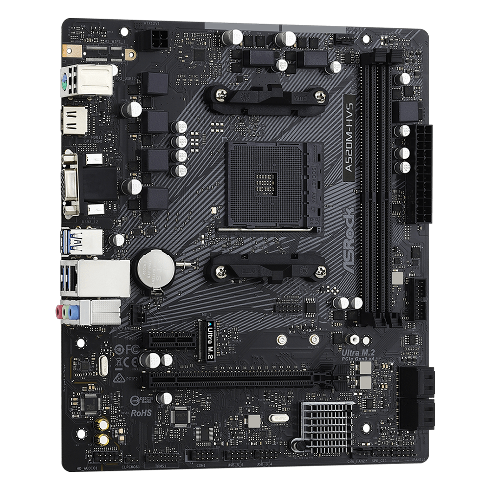 ASROCK A520M-HVS 4600MHz DDR4 Soket AM4 M.2 USB 3.2 HDMI mATX Anakart