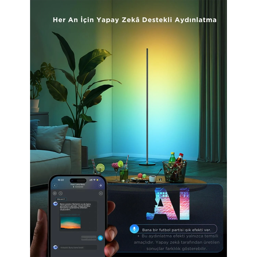 Govee Basic Lite Akıllı Siyah Köşe Aydınlatma Lambası