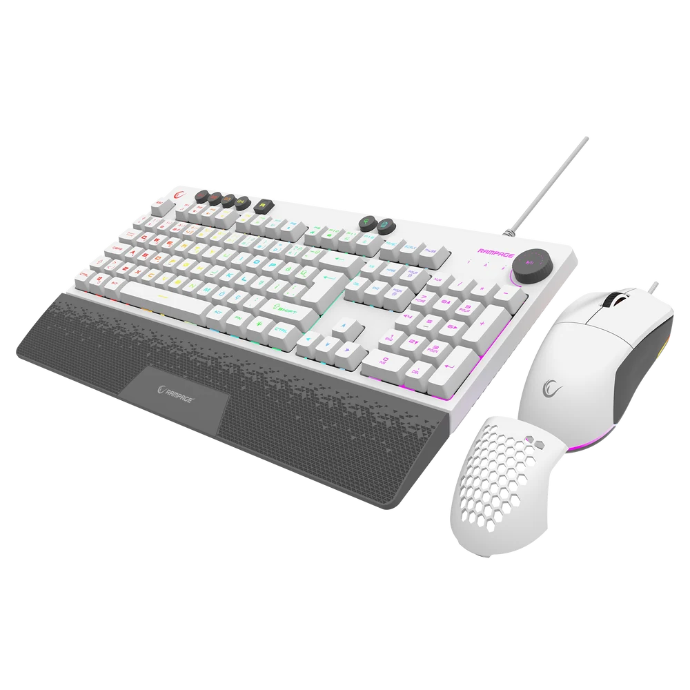 Rampage ECLIPSE RGB Türkçe Beyaz Klavye Mouse Set
