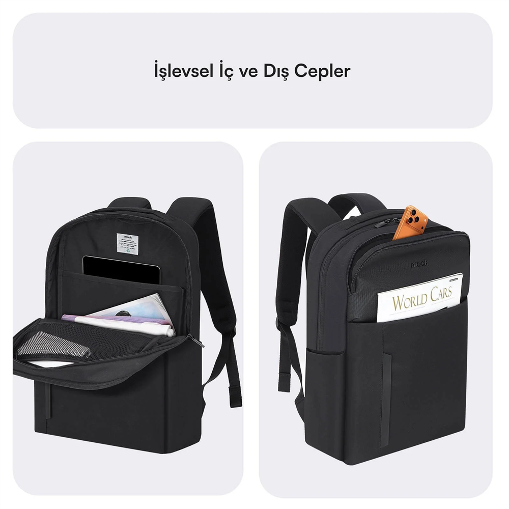 MACK Code Eco 16" Siyah Notebook Sırt Çantası