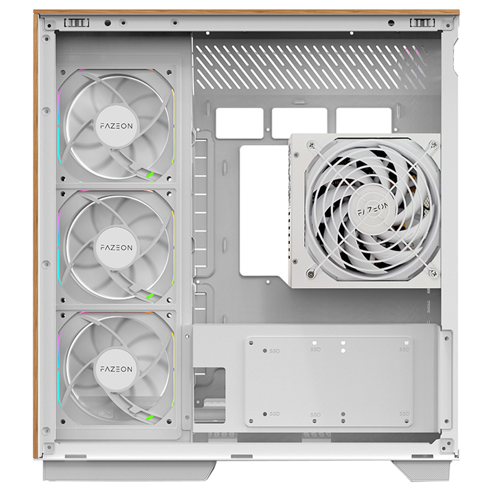 FAZEON F25 850W 80+ Bronze Full Modüler Gen5 Mesh 5x ARGB Fanlı Type-C Beyaz ATX Gaming Kasası