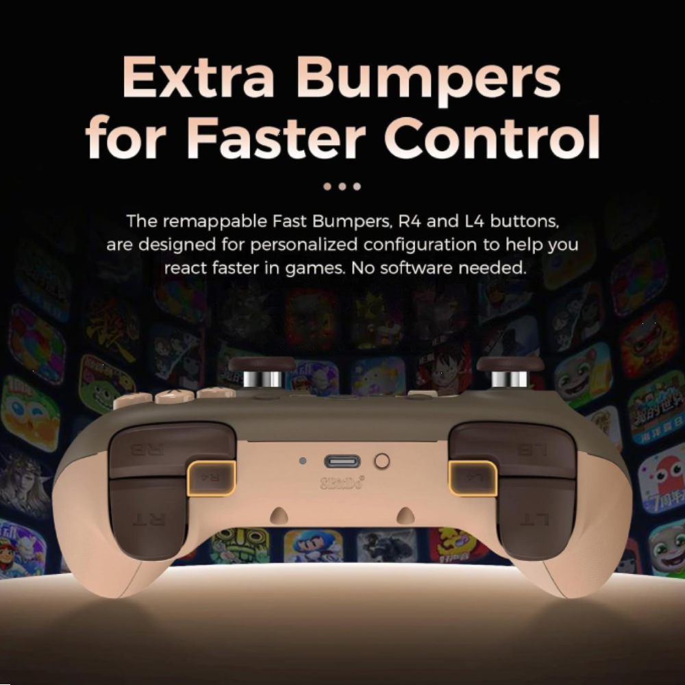8BitDo Ultimate 2C Hall Efect Kablosuz Kahverengi Gamepad