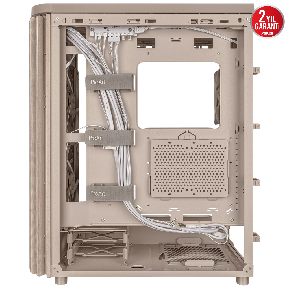 ASUS ProArt PA401 Wood Edition Mesh Tempered Glass USB-C 3.2 Bej ATX Mid Tower Kasa