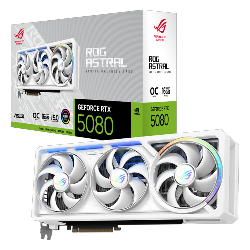 ASUS ROG Astral GeForce RTX 5080 16GB WHITE OC Edition GDDR7 DLSS 4 256 Bit Ekran Kartı