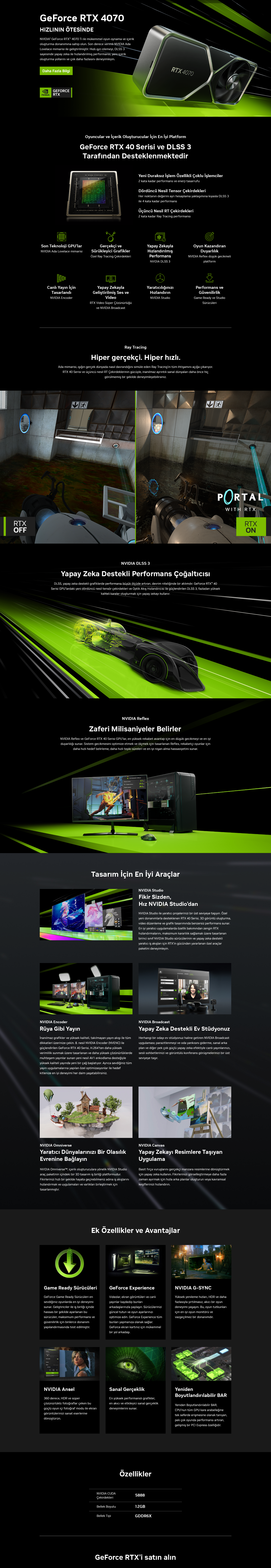 GeForce RTX 4070 Ekran Kartları